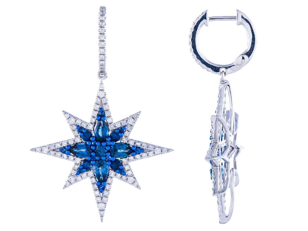 The Blue Shimmer Starburst Earrings