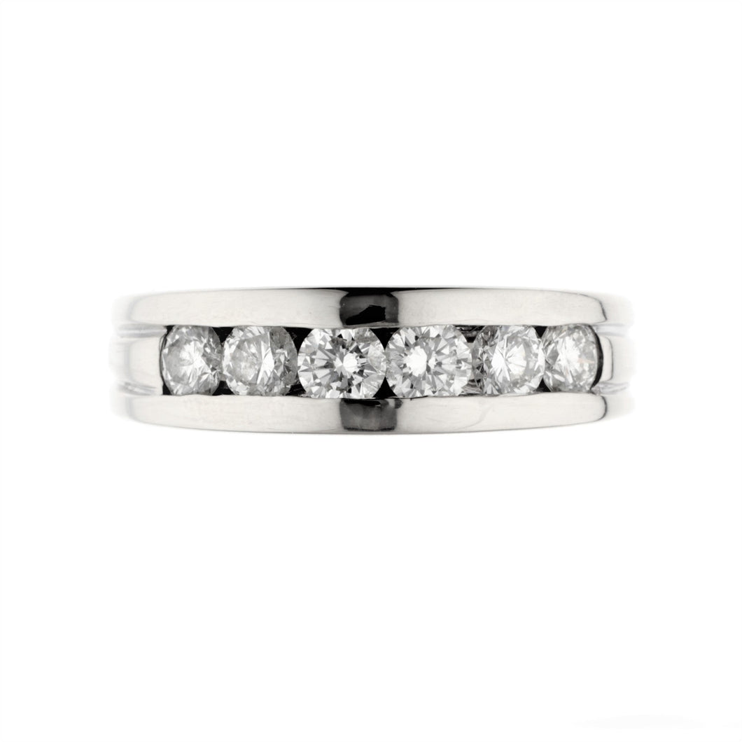 Channel Set Diamond Band in 14K White Gold