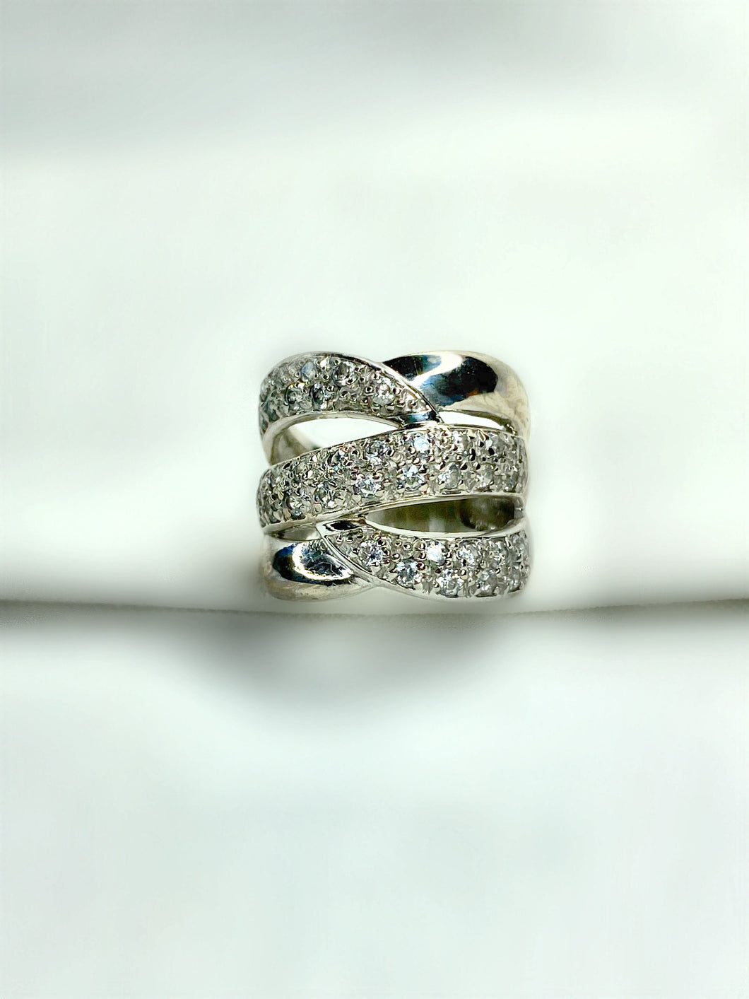 14K White Gold Braided Ring