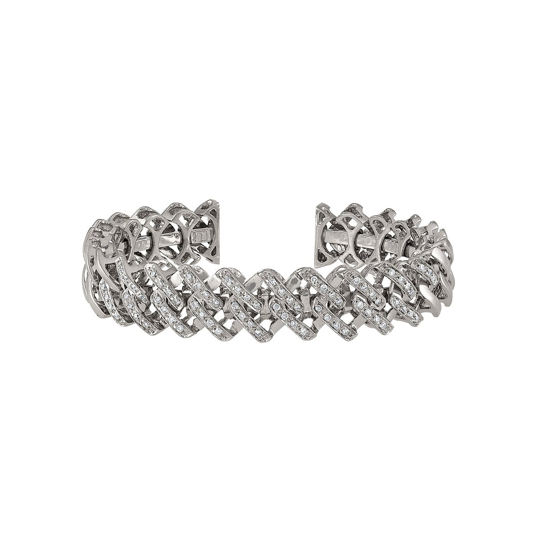 The Weaved Diamond Cuff Bracelet