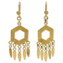 Load image into Gallery viewer, Hexagon Fringe Earrings
