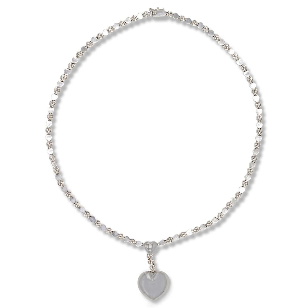 White Gold Heart Motif Necklace